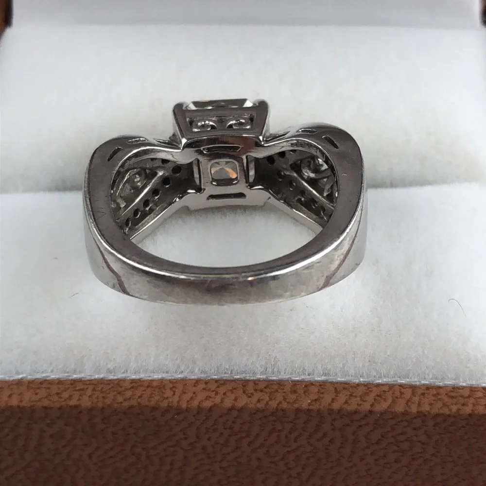 Moissanite Fire Ring Inferno Cut Platineve 925 S Silver Brilliant Size 6